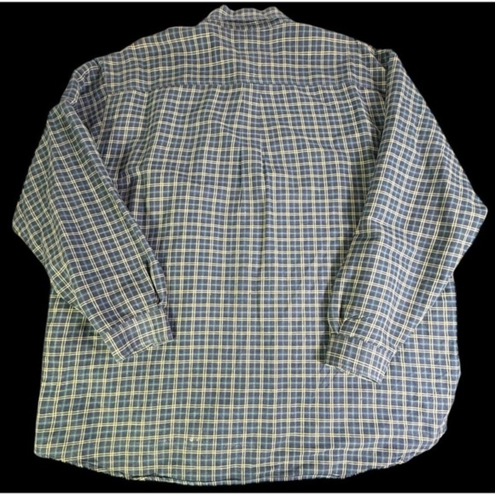 Faded Glory Authentic Button-Up Shirt Men's Long Sleeve Blue Plaid Size XL - Picture 4 of 10
